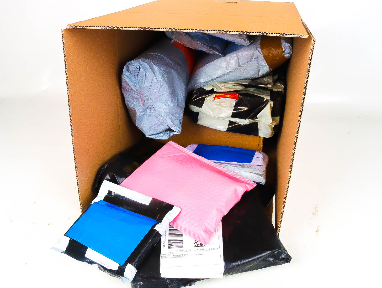 Doos met Verloren & Retour Postpakketten