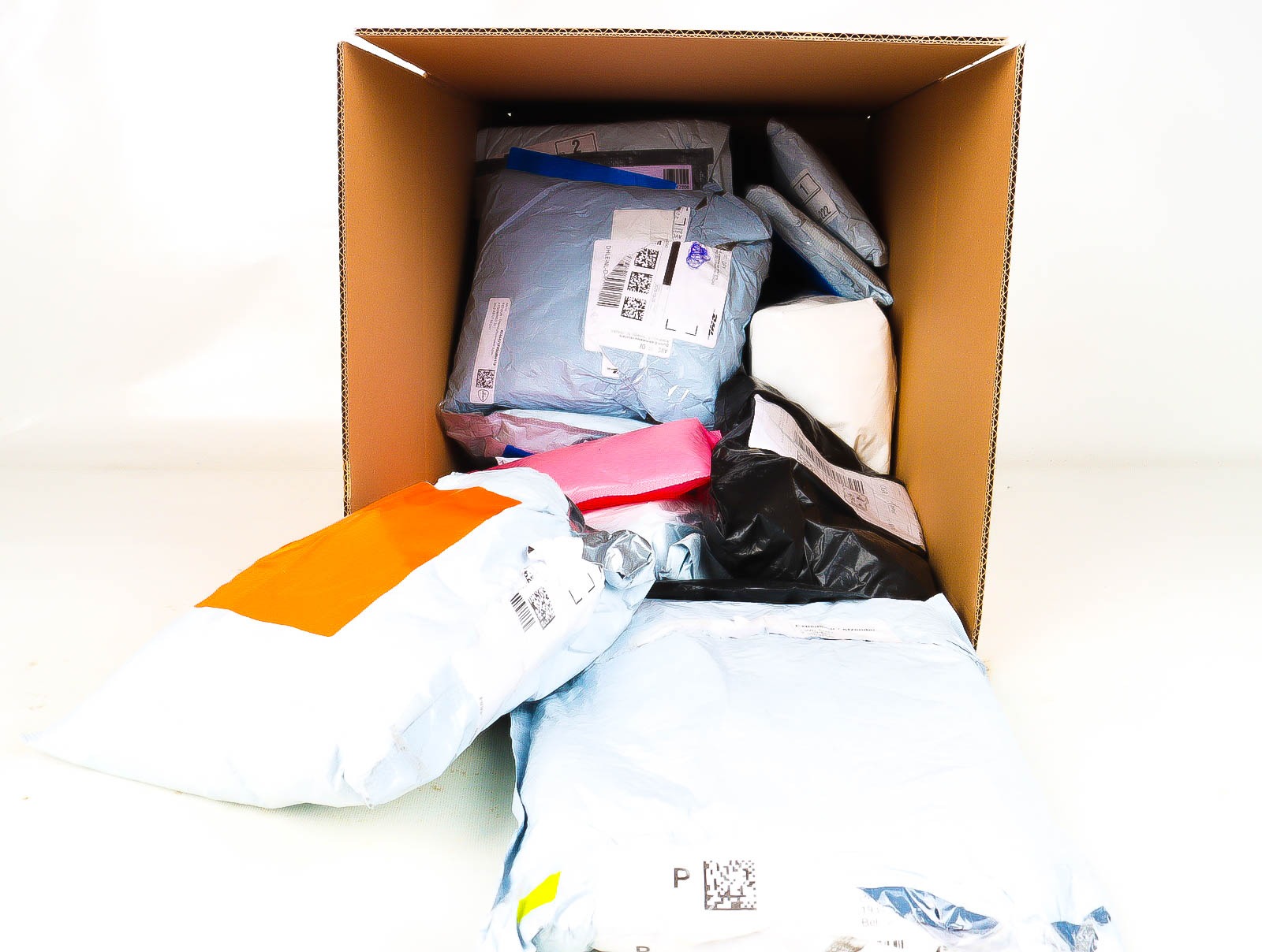 Doos met Verloren & Retour Postpakketten