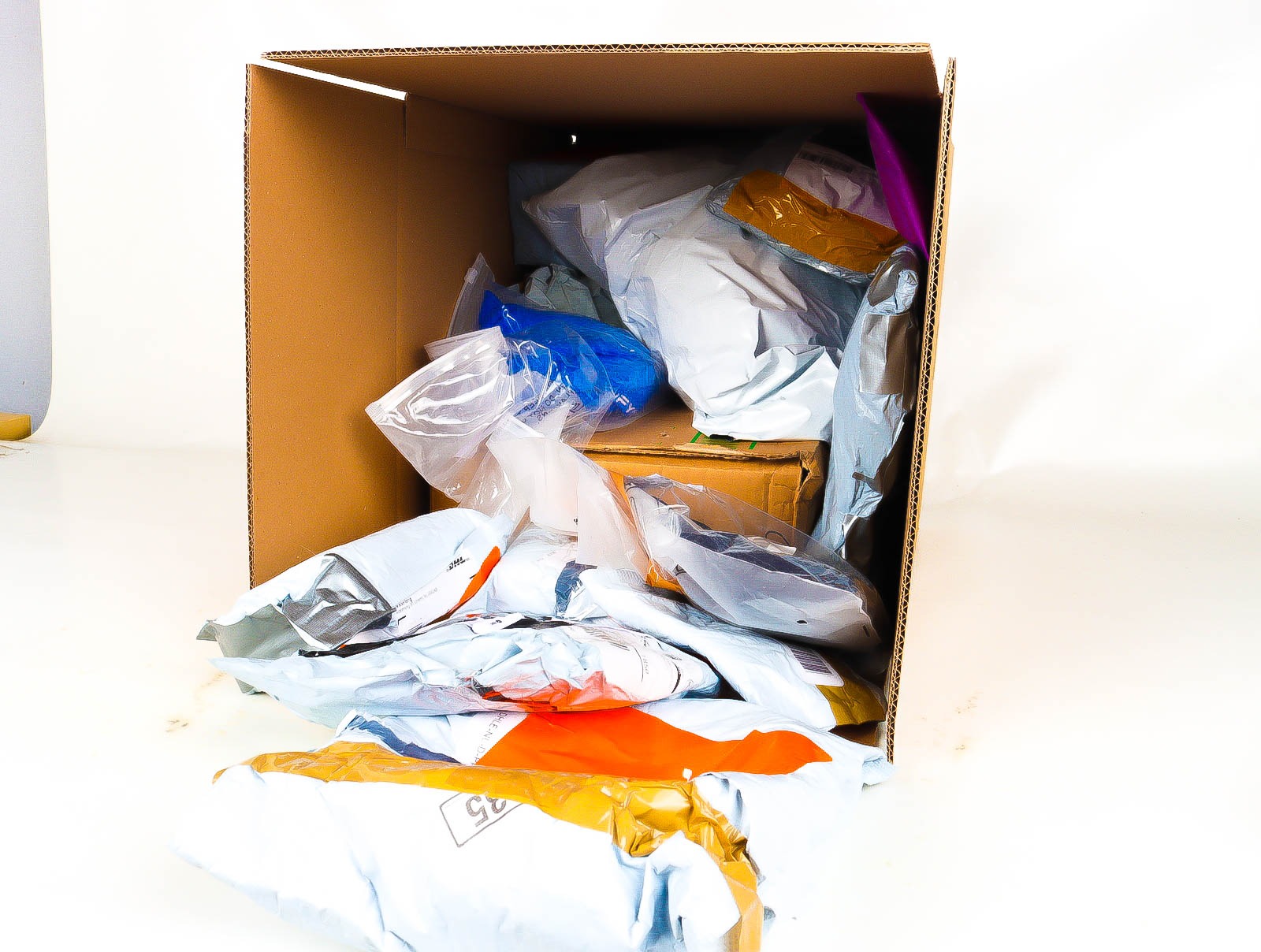 Doos met Verloren & Retour Postpakketten