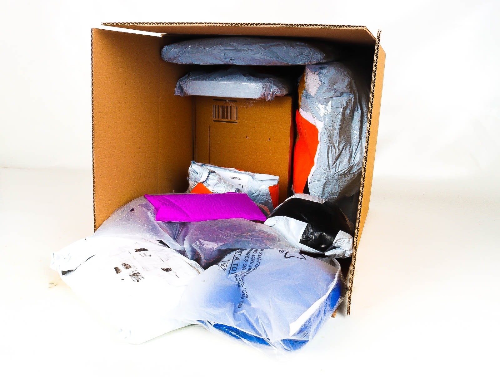 Doos met Verloren & Retour Postpakketten