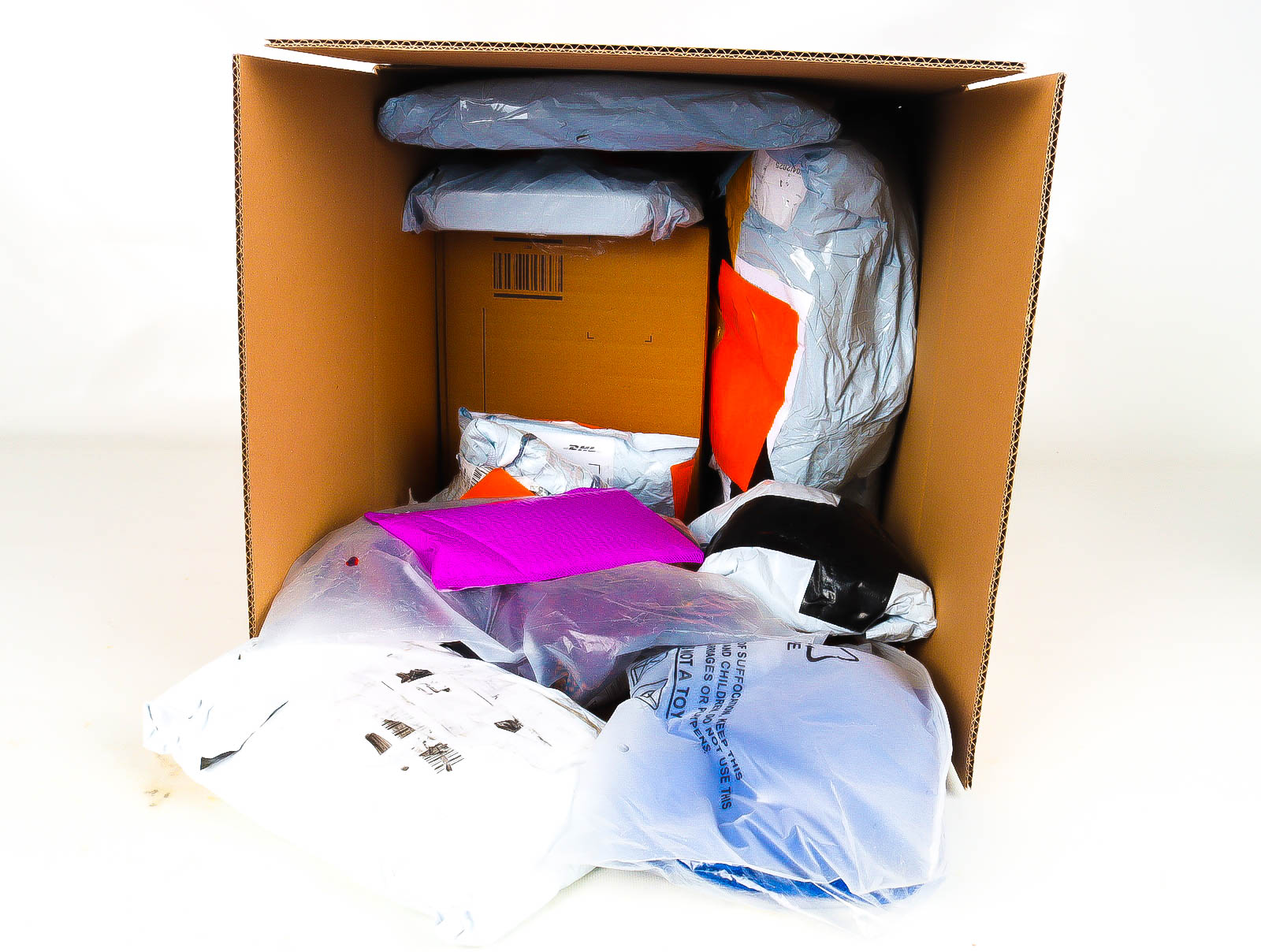 Doos met Verloren & Retour Postpakketten