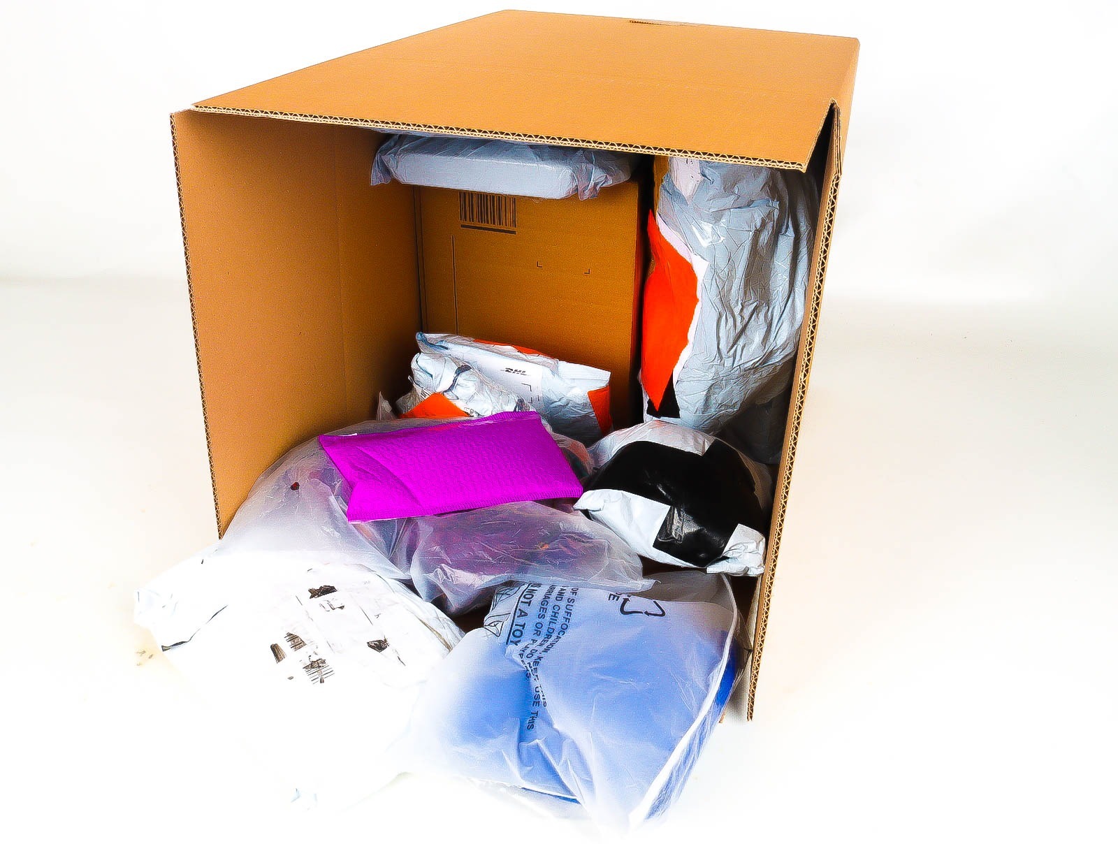 Doos met Verloren & Retour Postpakketten