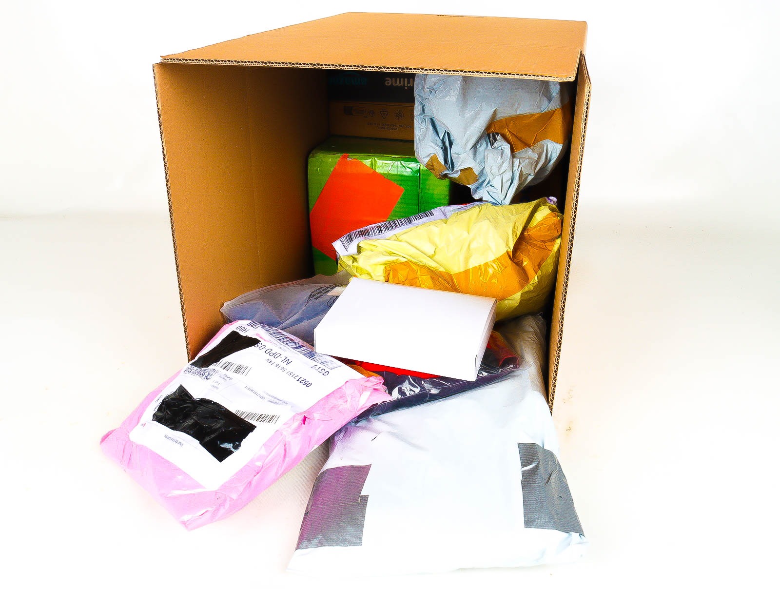 Doos met Verloren & Retour Postpakketten