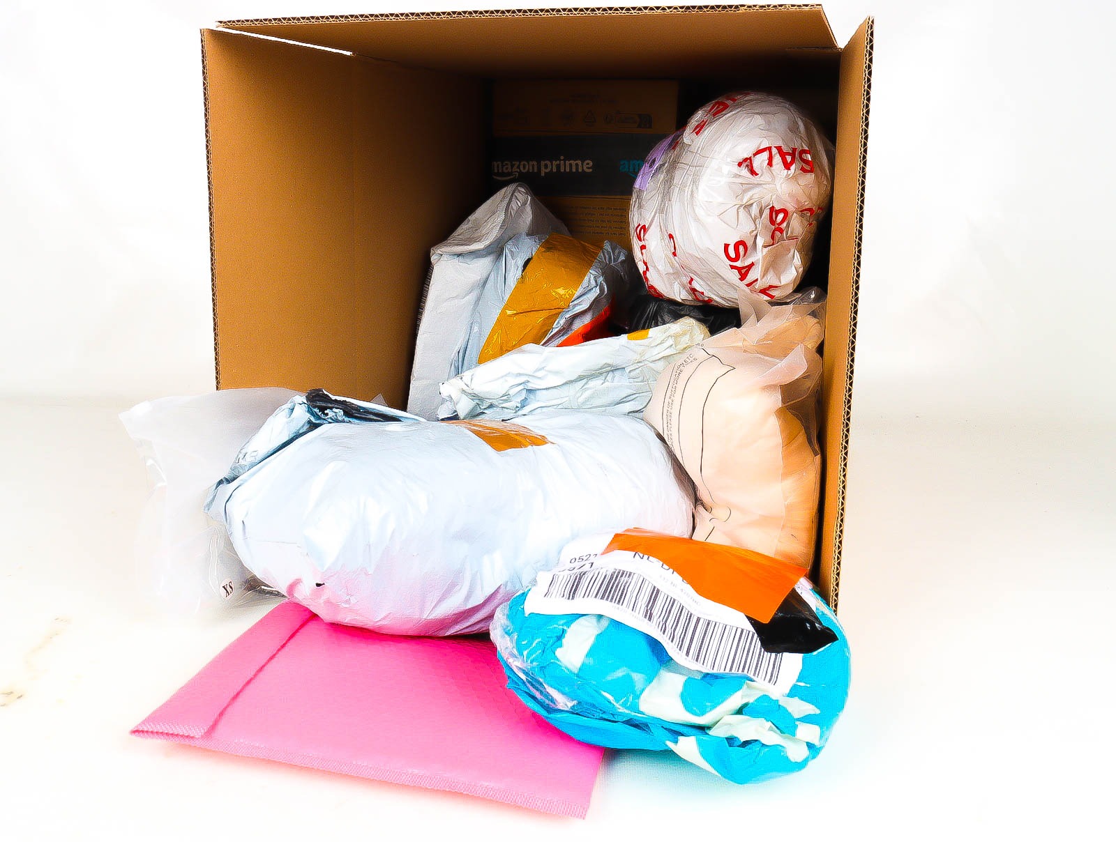 Doos met Verloren & Retour Postpakketten