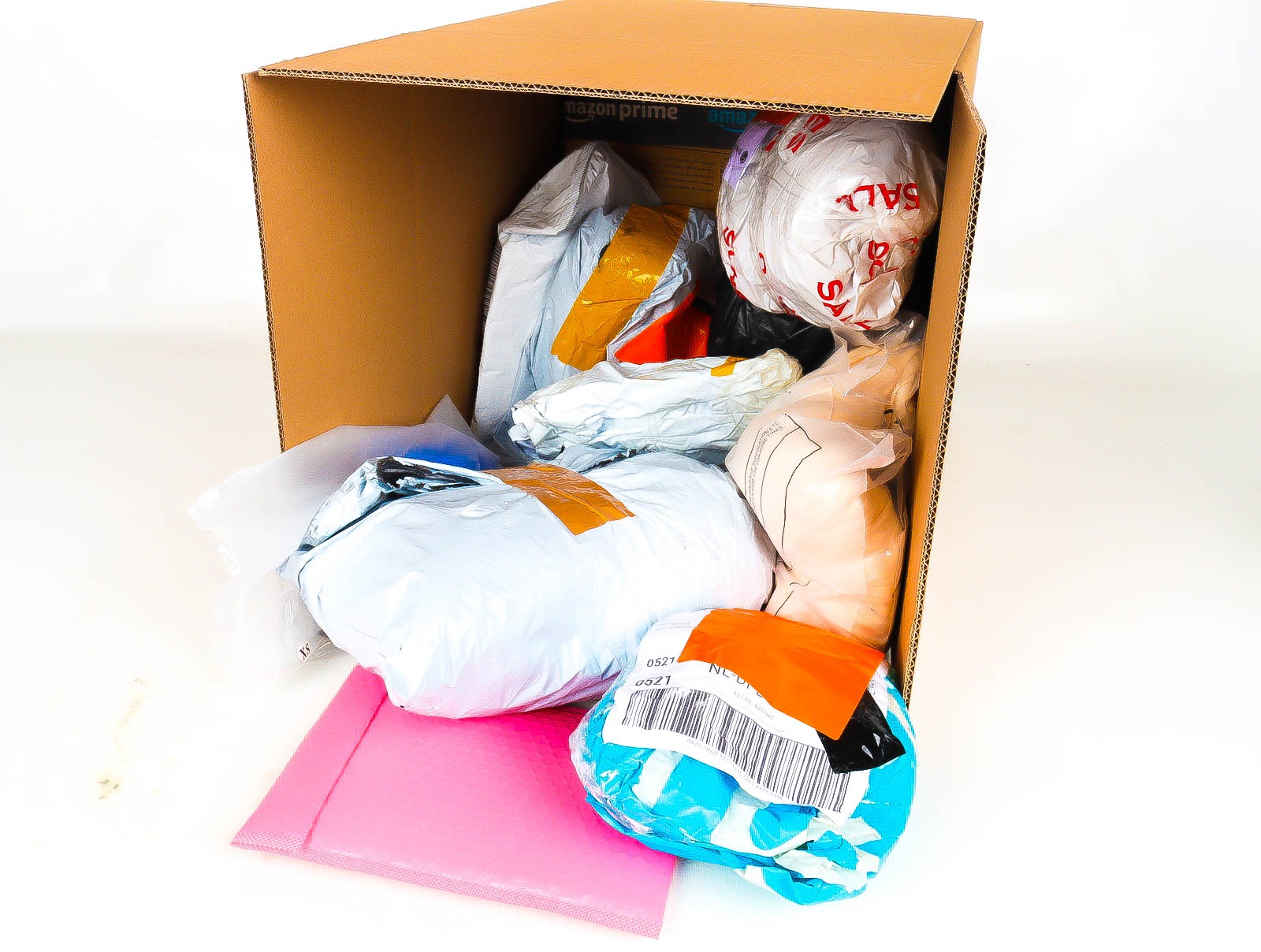 Doos met Verloren & Retour Postpakketten