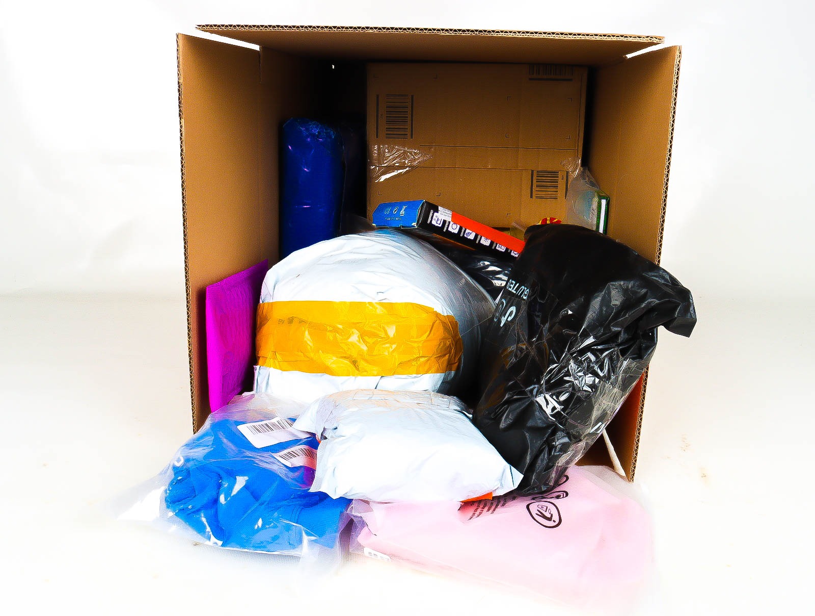 Doos met Verloren & Retour Postpakketten