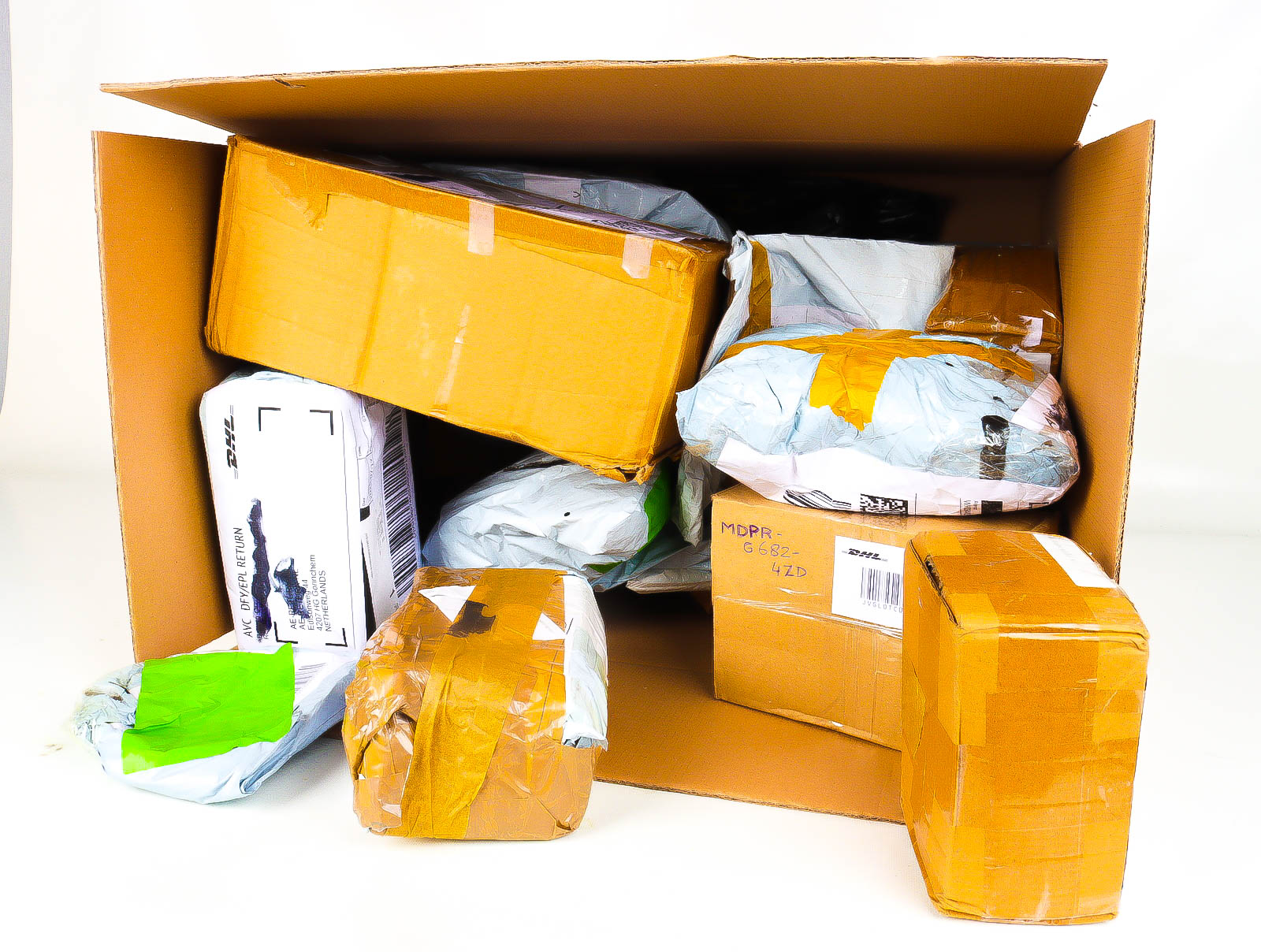 XL Doos met Verloren & Retour Postpakketten