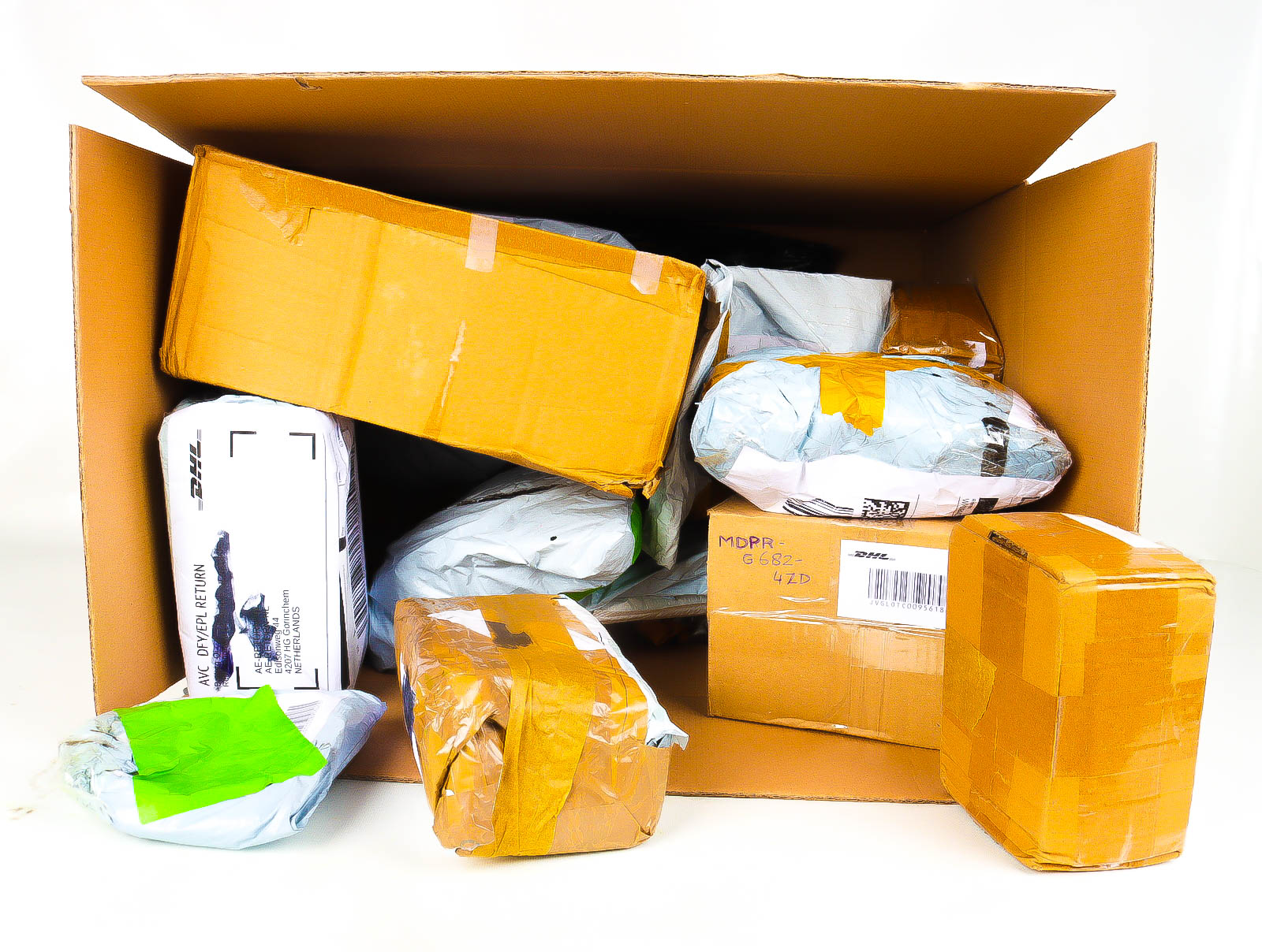 XL Doos met Verloren & Retour Postpakketten