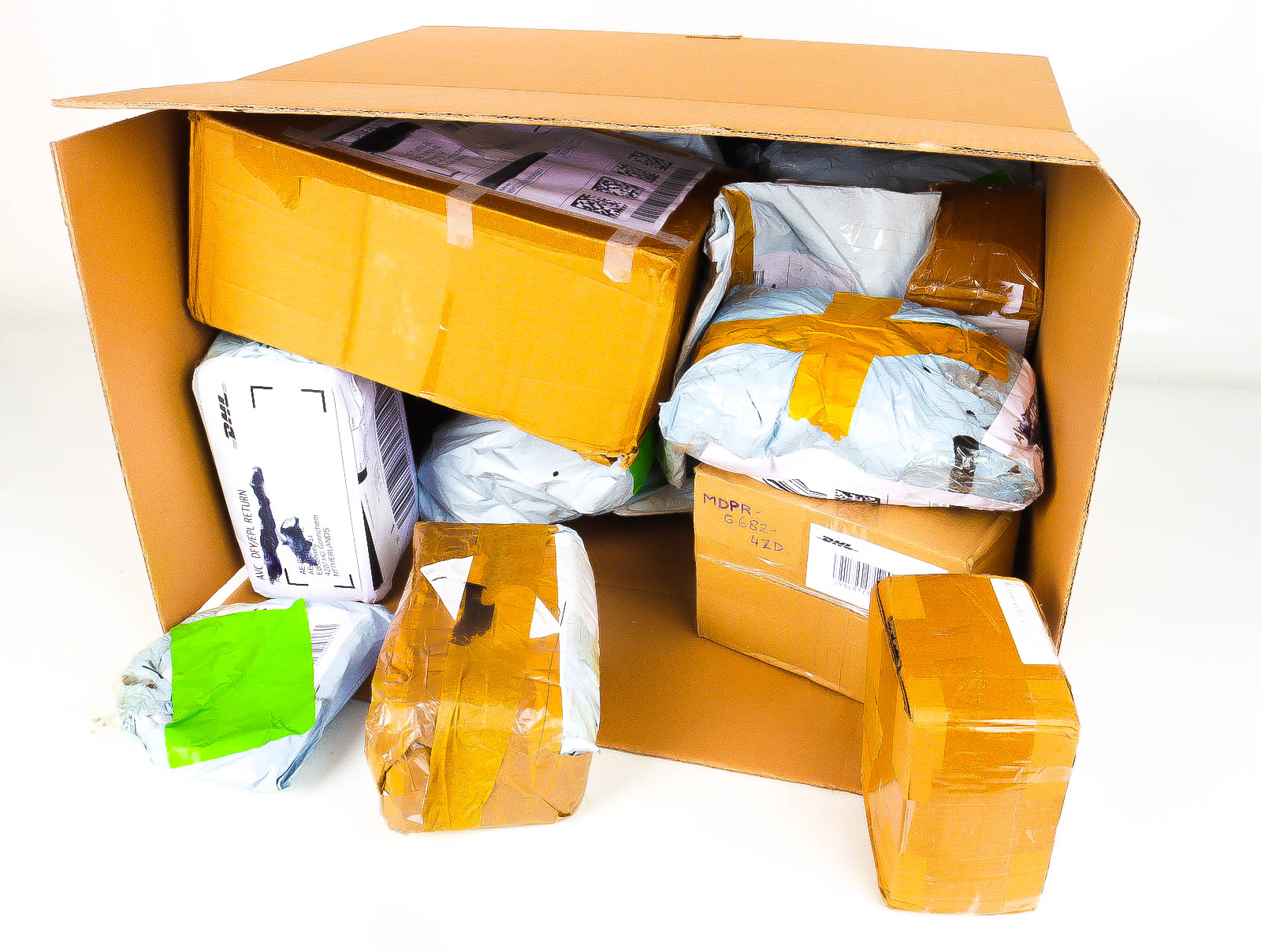 XL Doos met Verloren & Retour Postpakketten