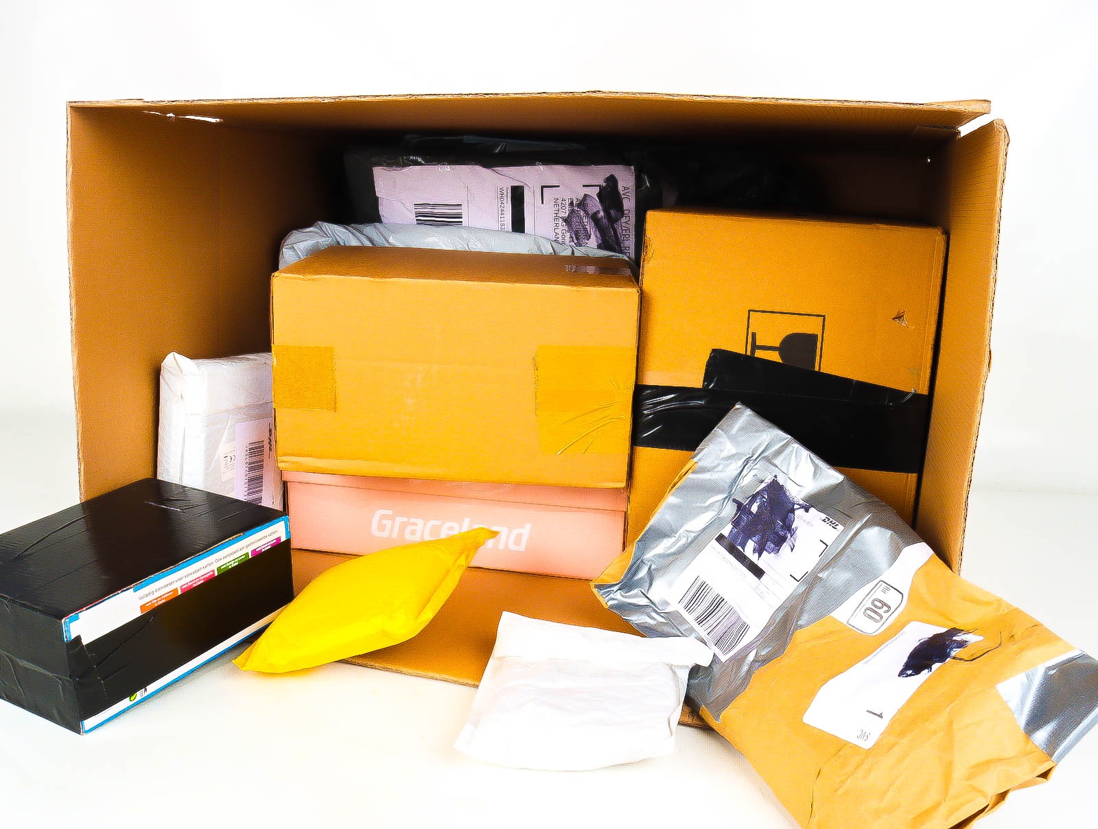 XL Doos met Verloren & Retour Postpakketten