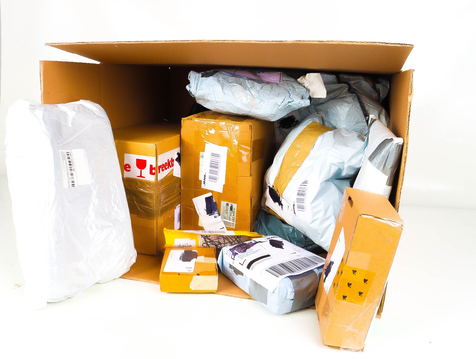 XL Doos met Verloren & Retour Postpakketten