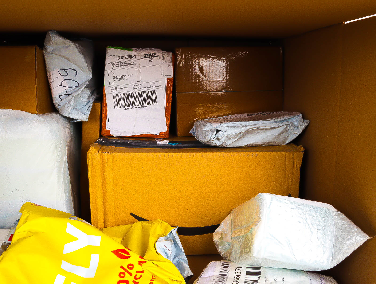 XL Doos met Verloren & Retour Postpakketten